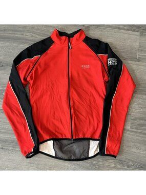 GORE BIKE WEAR Windstopper N2S Jacket Mens Large Red Cycling Softshell Full Zip